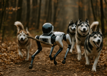 Robot Dog Goes Missing from Tech Expo, Found Two Days Later Living with Local Huskies