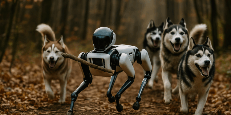 Robot Dog Goes Missing from Tech Expo, Found Two Days Later Living with Local Huskies